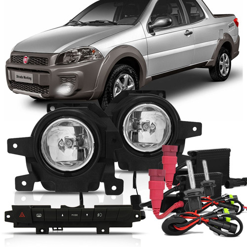 Kit Farol De Milha Strada Working 2014 A 2015 + Xenon 8k 