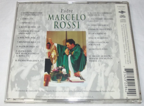 Cd Padre Marcelo Rossi Músicas P/ Louvar Senhor Religião Mãe (Usado)