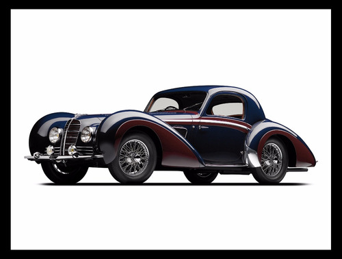 Delahaye 145 Coupe Chapron 1937 Cuadro Enmarcado 45x30cm