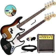 Combo Bajo Jazz Bass Amplificador Cable Pua Fender Curso +