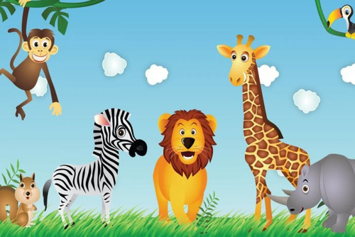 Painel Decorativo Festa Infantil Safari Zoo Animais (mod2)