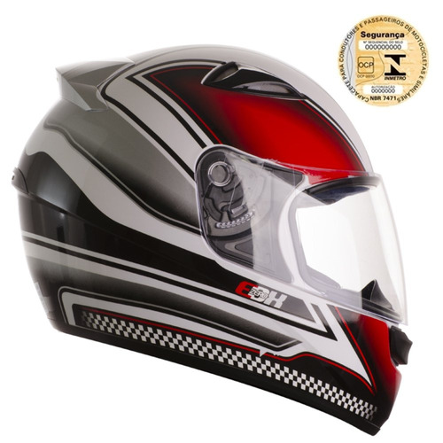 Capacete Moto Ebf Fechado Eox Azzurra Tam 60 Branco Vermelho Cor secundária Rojo