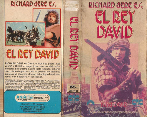 El Rey David Vhs King David Richard Gere 1985