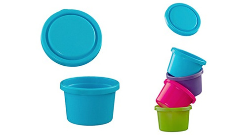 Conservadores Infantil Mini Con Tapa Set De 4