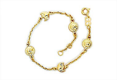 Pulseira Sol E Lua Intercalados Ouro Rommanel