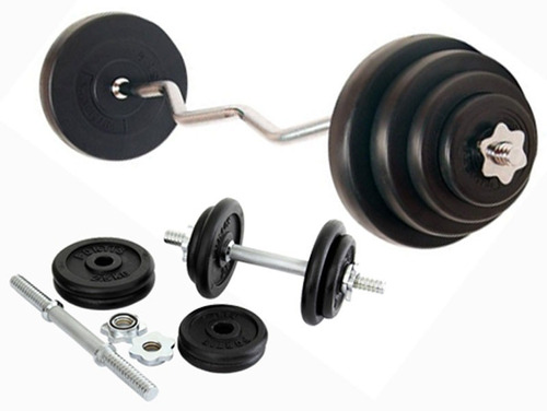 Kit De Mancuernas De 120lb Pesas Discos Barra Z En Promocion