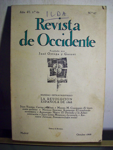 Adp Revista De Occidente Año Vi 2da Epoca N°67 / 1968 Madrid