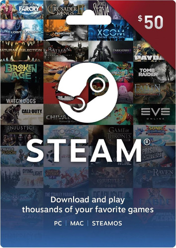 Steam Wallet Gift Card 50 Dolares