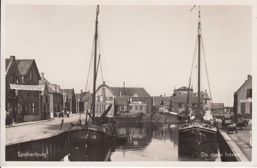 Antigua Postal Oude Haven Spakenburg Holanda Puerto Barcos