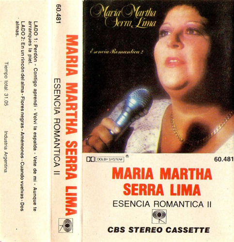 Maria Martha Serra Lima   Esencia Romantica 2  -    Cassette