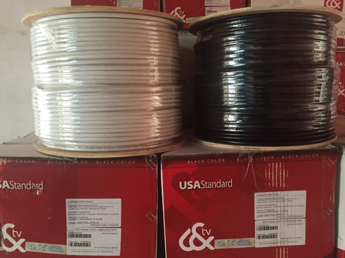 Cable Coaxial Americano Rg6 90%, Con Mensajero