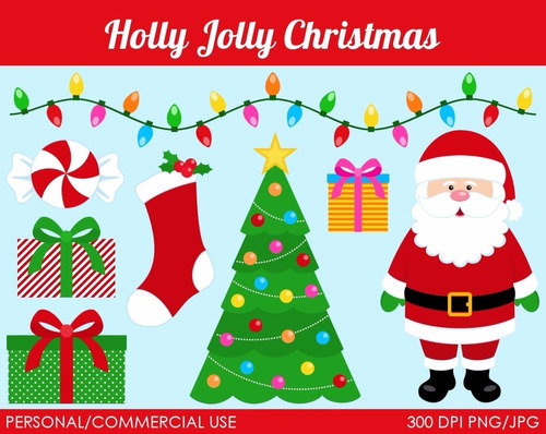 Kit Imprimible Navidad Clipart Imagenes Cod 129