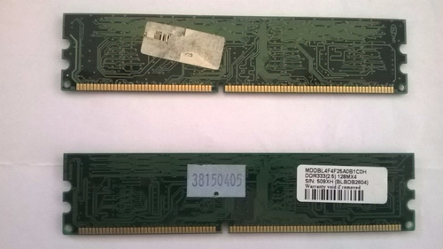 Lote 2 Memoria Ram Ddr 333 128 Mb