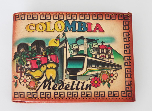 Billetera En Cuero Colombia Recuerdo Típico De Medellín