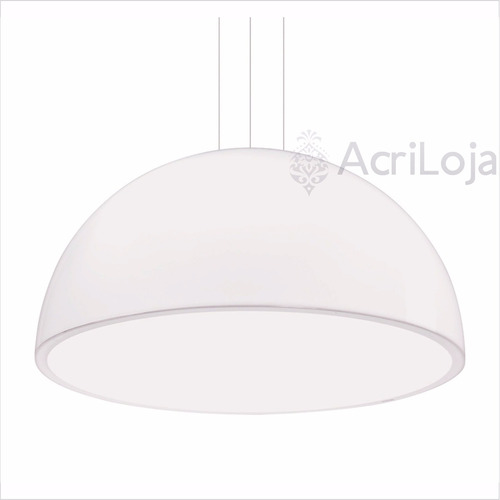 Luminária Lustre Pendente Órion Em Acrílico Branco Ø 60