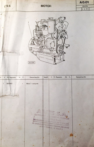 Manual De Repuestos Motor Fiat Cn4