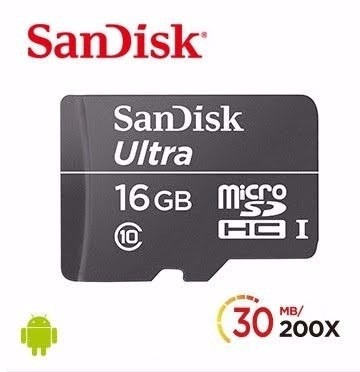 Cartão Sandisk Micro Sdhc Ultra 30mb/s 16gb Sd Gopro Hero 4