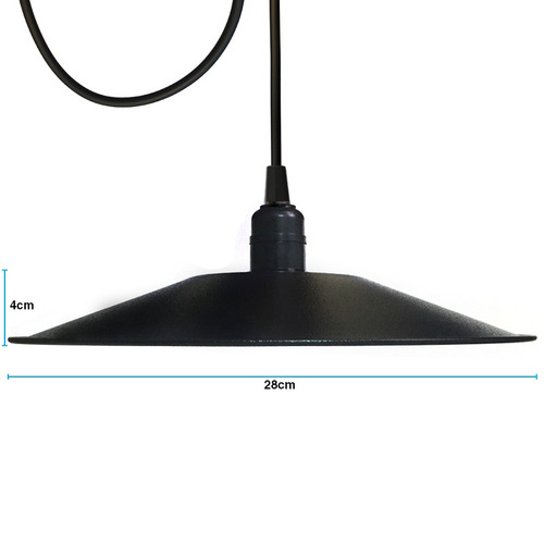Imagem 3 de 6 de 2x Pendente Chapéu Chinês C/ Cabo E Lâmpada Vintage 40w 220v
