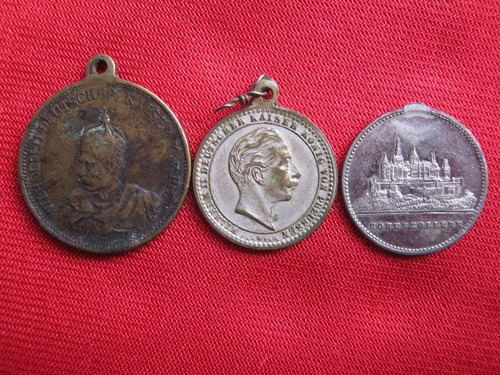 Prusia Lote 3 Medallas 1888 Kaiser Guillermo Segundo