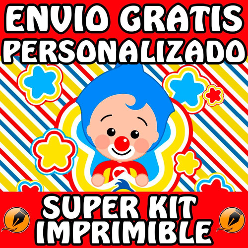 Kit Imprimible Payaso Plim Plim Perzonalizado Candy Bar