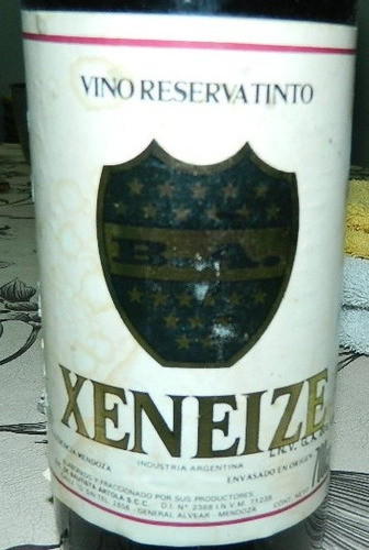 Xeneize - Botella De Vino (simil Escudo Boca Juniors) Exc