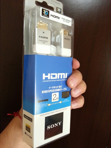 Cable Hdmi Sony Blanco Plano 1080p 3d Ps3 Led  Oro