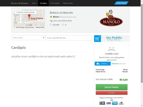 Script Site Pronto Em Php De Entregas Delivery Bar, Pizzaria