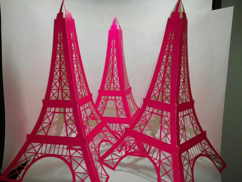 Torre Eiffel De Cartulina. Fiestas, 15años, Baby Shower.