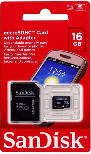 Cartão De Memória 16gb Micro Sd Sandisk Lacrado Frete Grátis