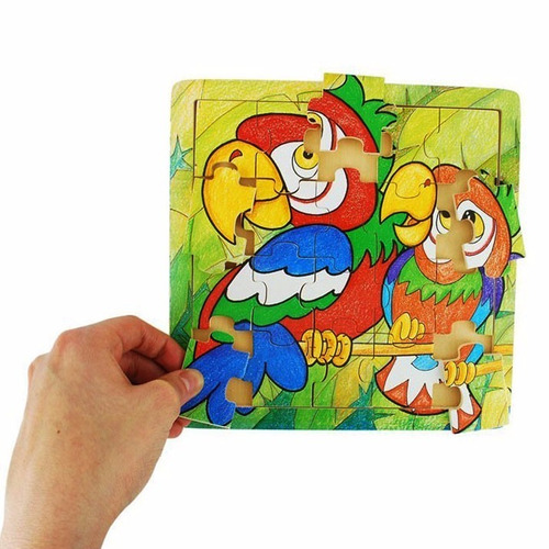 Puzzle Encaje Dactic Loro Madera Unidad