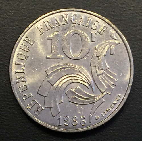 Fra056 Moneda Francia 10 Francs 1986 Xf-au Ayff