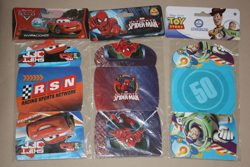 Tarjeta De Invitacion De Fiesta Spiderman Cars Buzz Light Ye