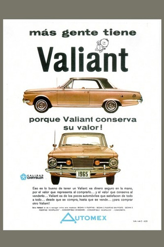 Carteles Antiguos De Chapa 60x40cm Chrysler Valiant Au-195