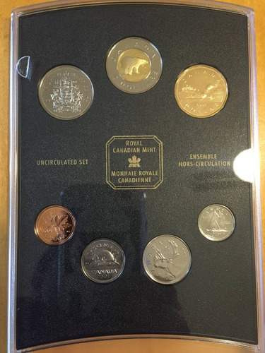 Can-s12 Set 7 Monedas Canada 2001 Prooflike Tiny Tres Ayff (Usado)