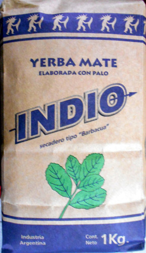 Yerba Mate Indio Barbacua 10 Unidades De 1kg ( 10 Kg)
