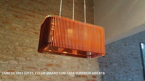 Lampara Colgante De Madera De Diseño Mdf Cube