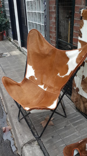 Imagen 5 de 5 de Sillon Bkf - Cuero - Pelo De Vaca - Funda Y Estructura