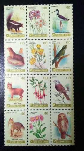 Sellos Chile Fauna Flora 1987