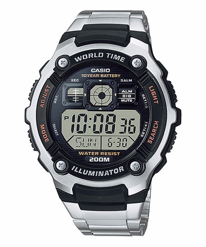 Reloij Casio Ae2000  Hora Mundial  Sumergible 200 Metros. Sj