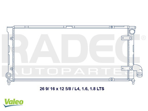 Radiador  Toledo 93-98 L4 1.6/1.8/2.0 Lts C/aire Acondiciona