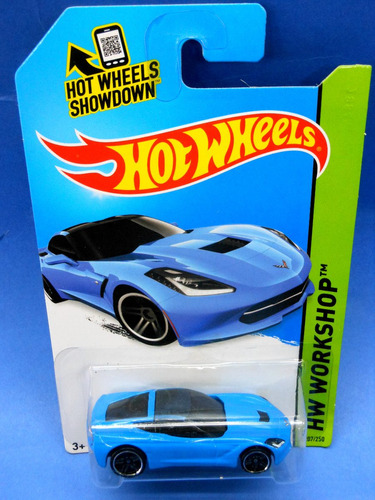 2013  Hot Wheels 2014 Corvette Stingray Azul # 207 Workshop