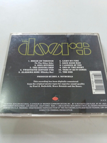 Imagem 2 de 3 de Cd The Doors - The Doors - Importado (usa)