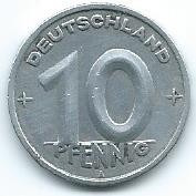 Moneda De Alemania Democrática 10 Pfennig 1.949 (a) Vf +++