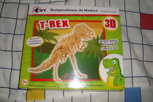 Rompecabezas De Madera 3d Tiranosaurio Rex  Didactico