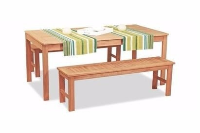 Set Mesa + 2 Bancos, Madera, Jardín. Quincho. Oferta Única !