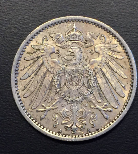 Ale275 Moneda Alemania Imperio 1 Mark 1915 A Xf+ Plata Ayff (Usado)