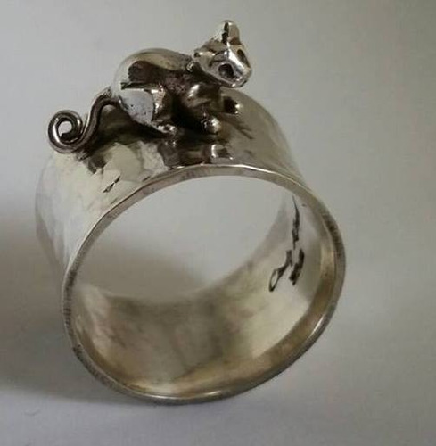 Anillo Con Gato Plata 925 - Joyas Cindy Kleist