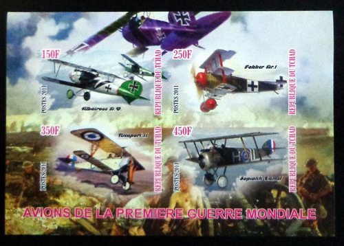 Tchad Aviones, Bloque 4 Sellos S Dentar 2011 Mint L7437