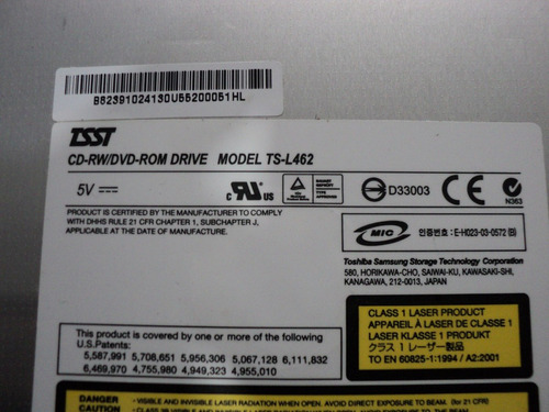 Cd-rw Dvd-rom Drive Ts-l462 Ecs G557s