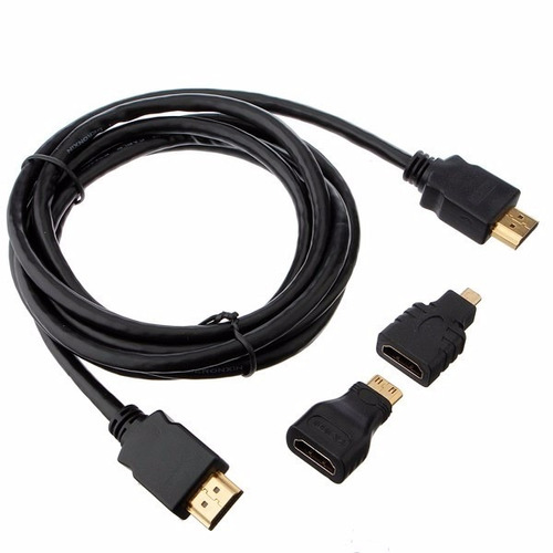 Cable Hdmi A Hdmi 1.5 Mt+adaptadores Mini Hdmi Y Micro Hdmi